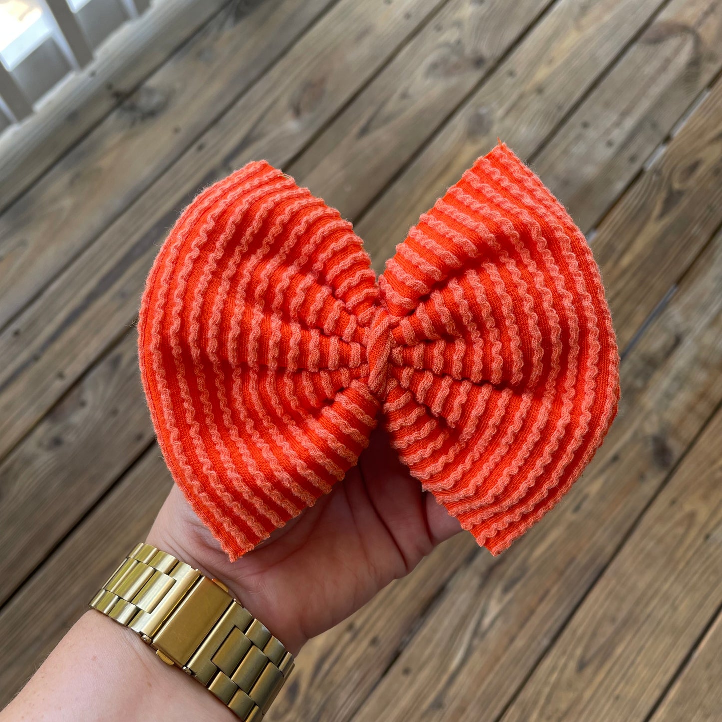 Orange Waved Bow