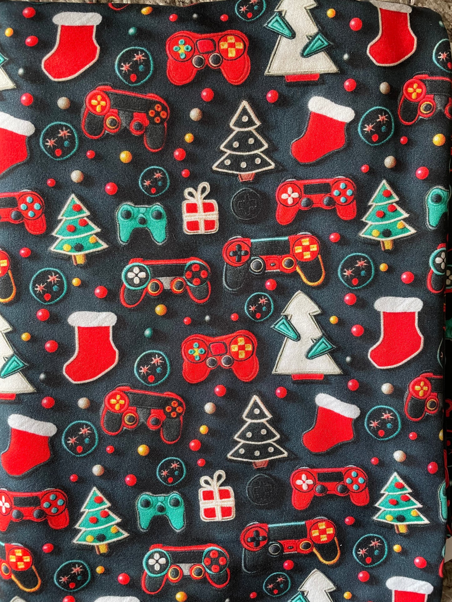 Christmas Gaming Faux Embroidered